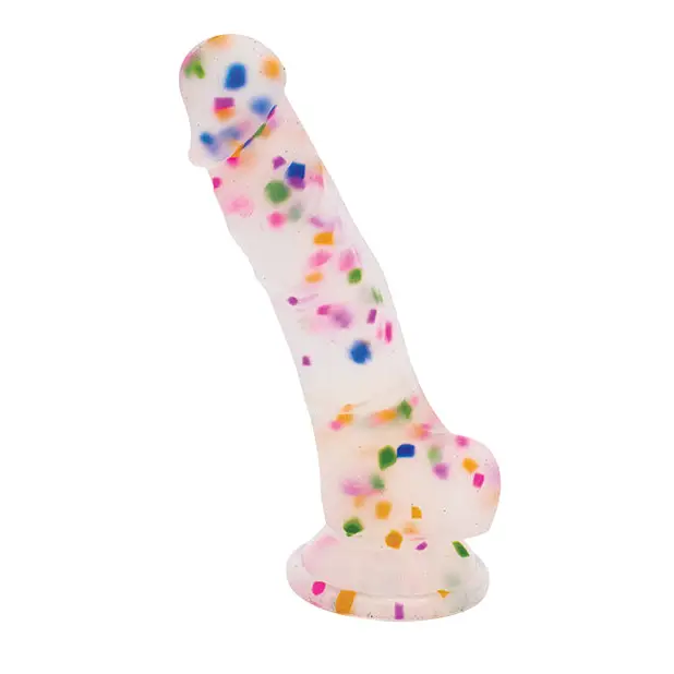 Natalie’s Toy Box Cock-A-Palooza Confetti Silicone Suction Dildo - Dongs & Dildos