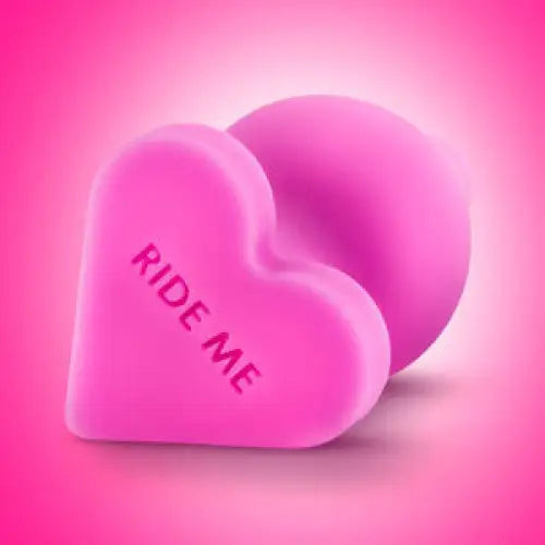 Naughtier Candy Hearts - Two Pink Hearts with ’I Love You’ Text on Ride Me Pink Candy