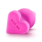 Two pink heart-shaped soaps with ’I love me’ from Naughtier Candy Hearts Ride Me Pink