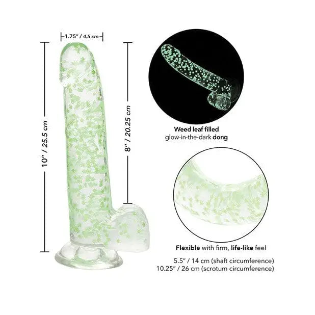 CalExotics Plain Dildo Naughty Bits I Leaf Dick Glow In The Dark Herb Leaf Dildo at the Haus of Shag