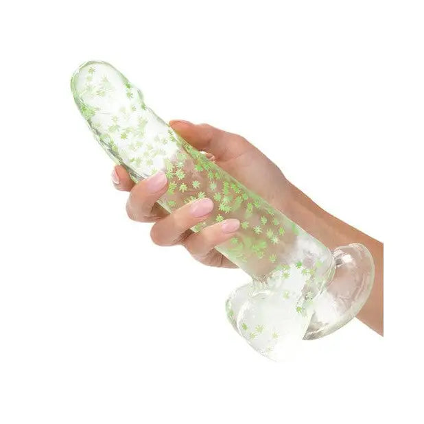 CalExotics Plain Dildo Naughty Bits I Leaf Dick Glow In The Dark Herb Leaf Dildo at the Haus of Shag