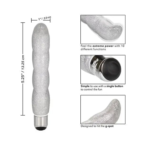 CalExotics Vibrator Naughty Bits Screwnicorn Majestic G-spot Vibrator - Silver at the Haus of Shag