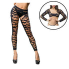 Naughty Girl Violet Mesh Crotchless Legging - One Size Fits Most / Black - Pantyhose