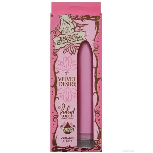 Doc Johnson Vibrator Naughty Secret 7" Velvet Desire Waterproof Vibe - Pink at the Haus of Shag