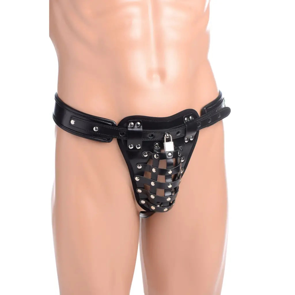 STRICT Lower Body Harness Netted Male Chastity Jock at the Haus of Shag