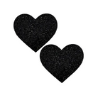 Neva Nude Black Malice Queen Status Glitter Heart Pasties - Black Qn - Pasties