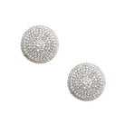 Pair of crystal jewel reusable silicone diamond-encrusted stud earrings