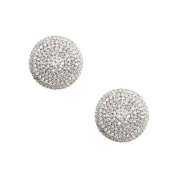 Pair of crystal jewel reusable silicone diamond-encrusted stud earrings