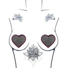 Neva Nude Pasties Neva Nude Burlesque Heart N' Soul Crystal Heart Pasties - Pink/clear O/s at the Haus of Shag