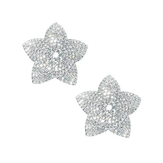 Neva Nude Pasties Neva Nude Burstin Blooms Crystal Jewel Reusable Silicone Nipple Pasties - Clear O/s at the Haus of Shag