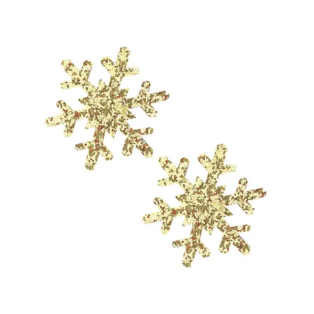 Neva Nude Glitter Snowflake Pasties - O/s - Gold - Pasties