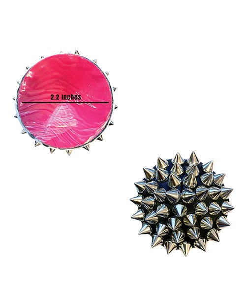 Neva Nude Pasties Neva Nude Burlesque Bowser Spike Pleather Reusable Silicone Pasties - Silver/black O/s at the Haus of Shag