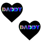 Neva Nude Pasty Daddy Heart Vinyl Black - Pasties