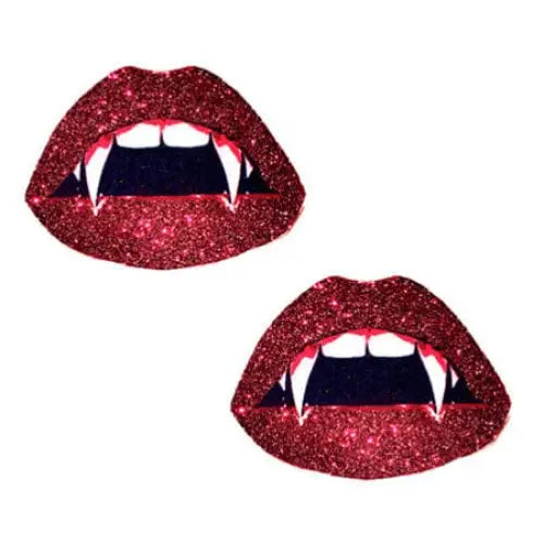 Neva Nude Pasties Neva Nude Pasty Vampire Lips Glitter at the Haus of Shag