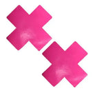 Neva Nude Strawberry Fruitella Wet Vinyl Pink X Factor Pasties with pink cross stickers