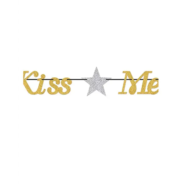 New Year’s Kiss Me At Midnight Streamer - Gold/silver - Party Supplies