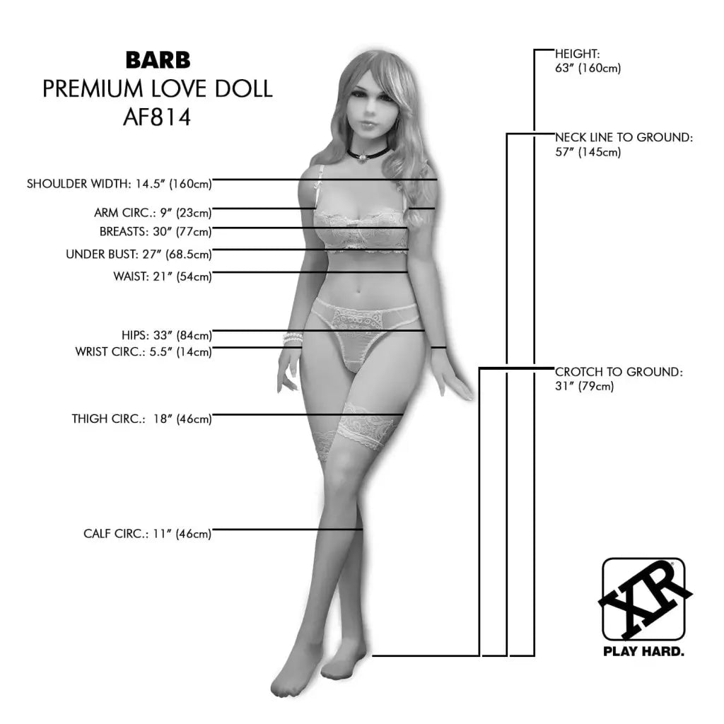 Measurements of woman in white bikini for NextGen Dolls Barb Premium Love Doll