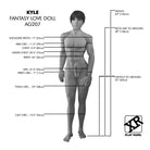 Male model showing body measurements for the Kyle Fantasy Love Doll by NextGen Dolls