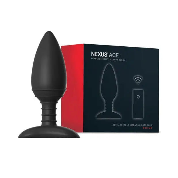 Nexus Powered Plug Nexus Ace Remote Control Butt Plug Medium - Black at the Haus of Shag