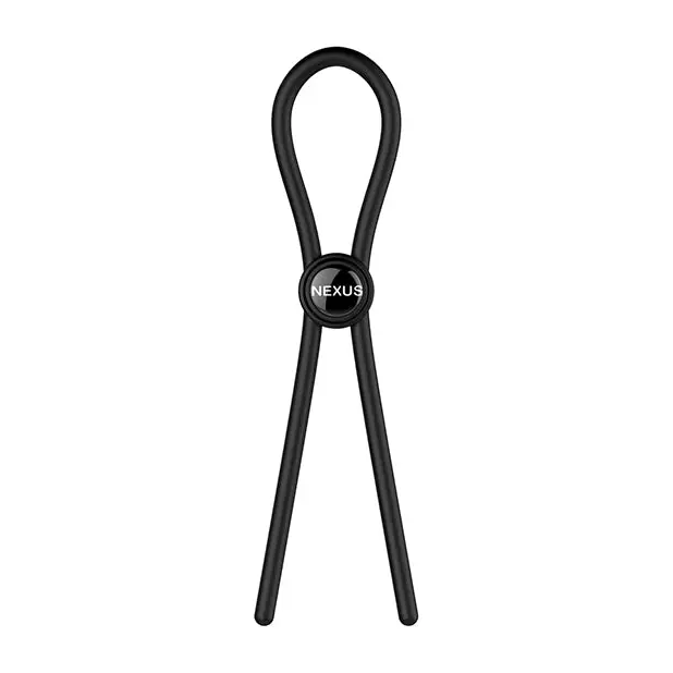 Nexus Forge Adjustable Silicone Lasso Cockring Black - Cock Ring