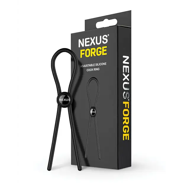 Nexus Forge Adjustable Silicone Lasso Cockring Black - Cock Ring