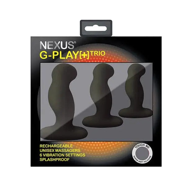 Nexus G Play Trio Rechargeable Massagers - Black with Multiple Vibration Settings