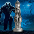 Silver metallic Night Prowler Silicone Dildo - Small with suction cup base for secure use