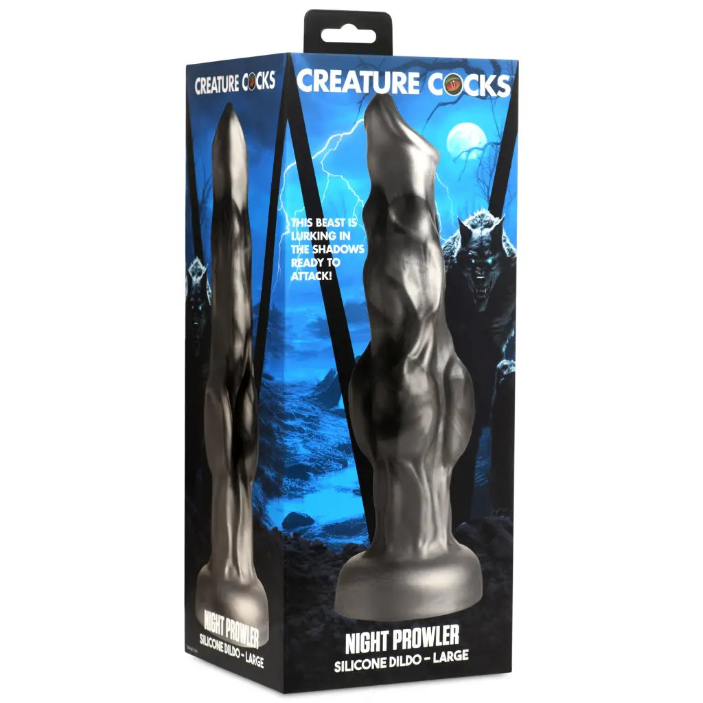 Night Prowler Silicone Dildo - Small with suction cup base, stylized creature shape