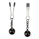 CalExotics Bondage Blindfolds & Restraints Nipple Grips Weighted Tweezer Nipple Clamps  -silver at the Haus of Shag