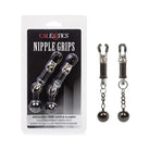 CalExotics Bondage Blindfolds & Restraints Nipple Grips Weighted Twist Nipple Clamps - Black at the Haus of Shag