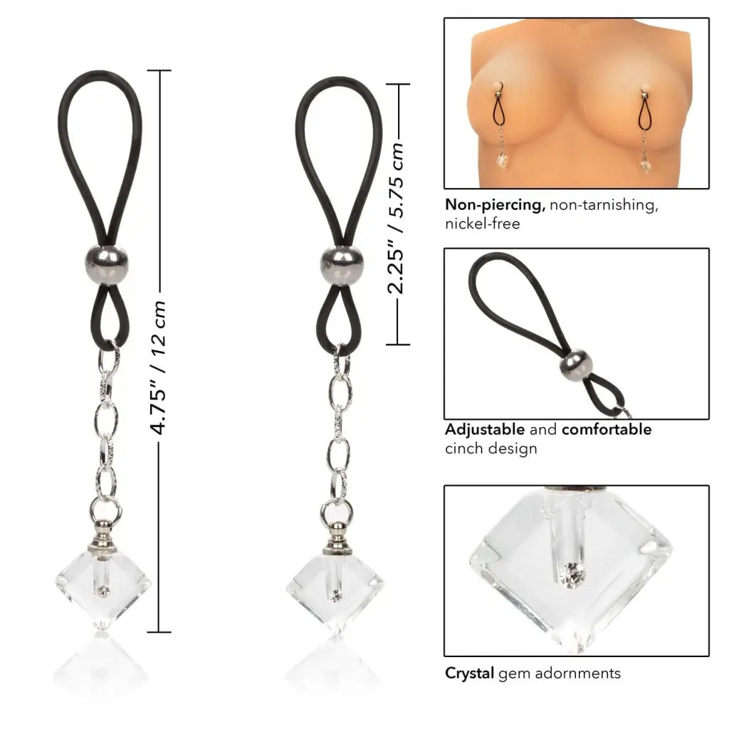 CalExotics Sextoys for Women Nipple Play Non Piercing Nipple Jewelry Crystal Gem at the Haus of Shag