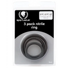 Nitrile Cock Ring Set (Blue/3) - Black - Cock Ring