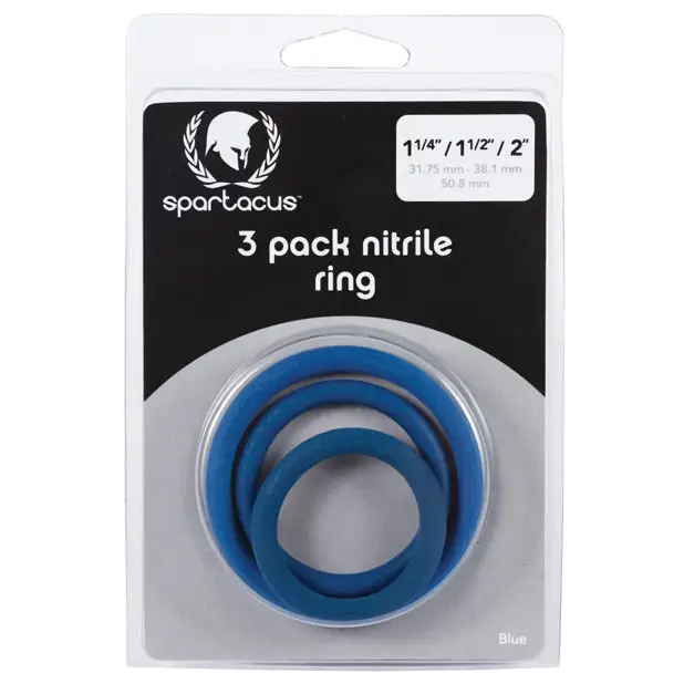 Nitrile Cock Ring Set (Blue/3) - Blue - Cock Ring