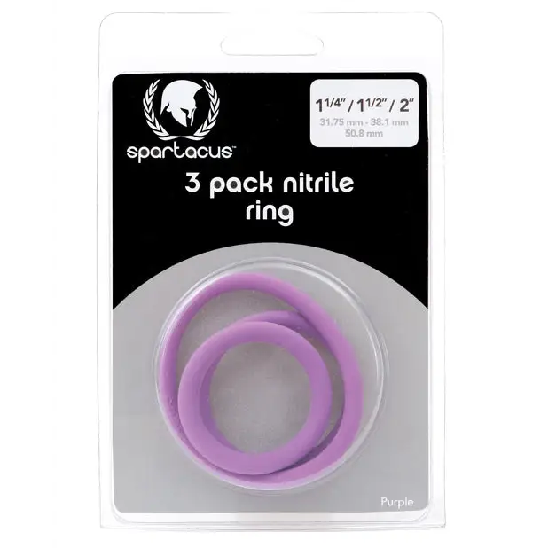 Nitrile Cock Ring Set (Blue/3) - Purple - Cock Ring