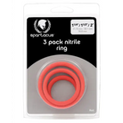 Nitrile Cock Ring Set (Blue/3) - Red - Cock Ring