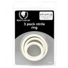 Nitrile Cock Ring Set (Blue/3) - White - Cock Ring