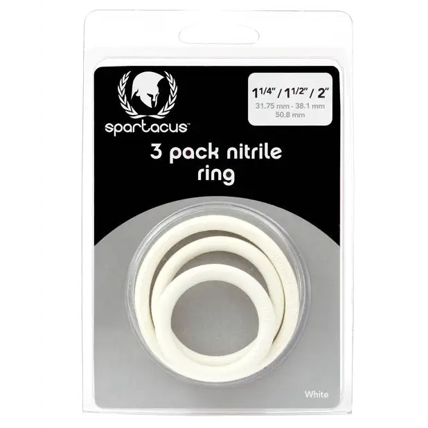 Nitrile Cock Ring Set (Blue/3) - White - Cock Ring