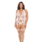 Noah Soft Cup Merrywidow W/garter Straps & G-string Peach Whip - 3x/4x - Lingerie Set