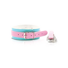 Nobu Fetish Choker & Leash Set - Pink/blue - Collar