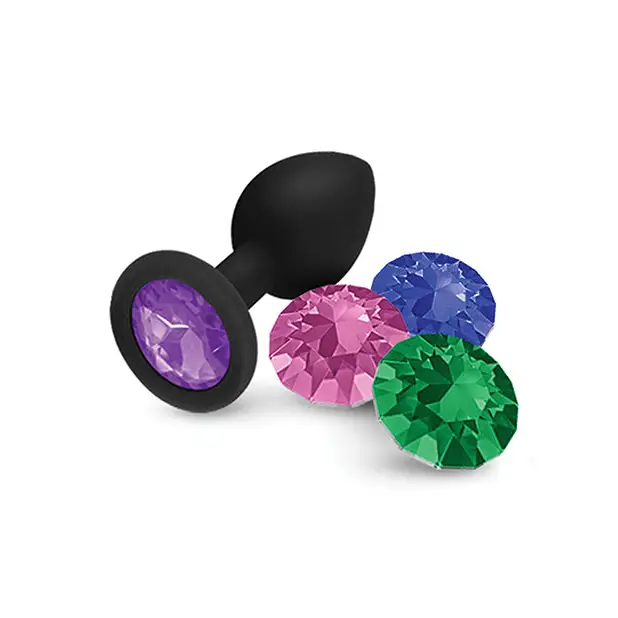 Nobu Fetish Small Silicone Plug W/jewels - Black - Butt Plug