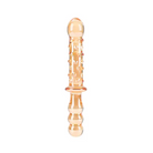 Transparent Nobu Honey Dual Wand - Amber with textured shaft and glass gems