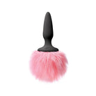 NS Silicone Bunny Tail Mini Butt Plug with fluffy pink pom-pom for playful fun