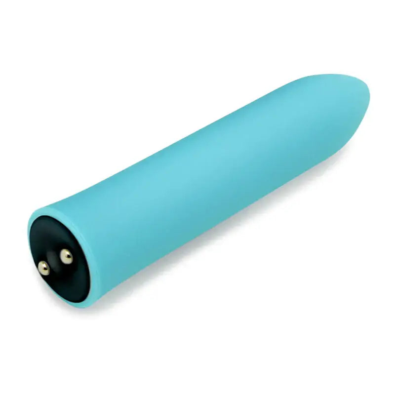 Turquoise Sensuelle Point Bullet with black end cap and two metal contacts for ultra smooth use