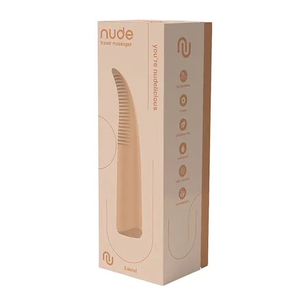 NUDE Laurel Rechargeable Travel Massager - Tan - Stimulators