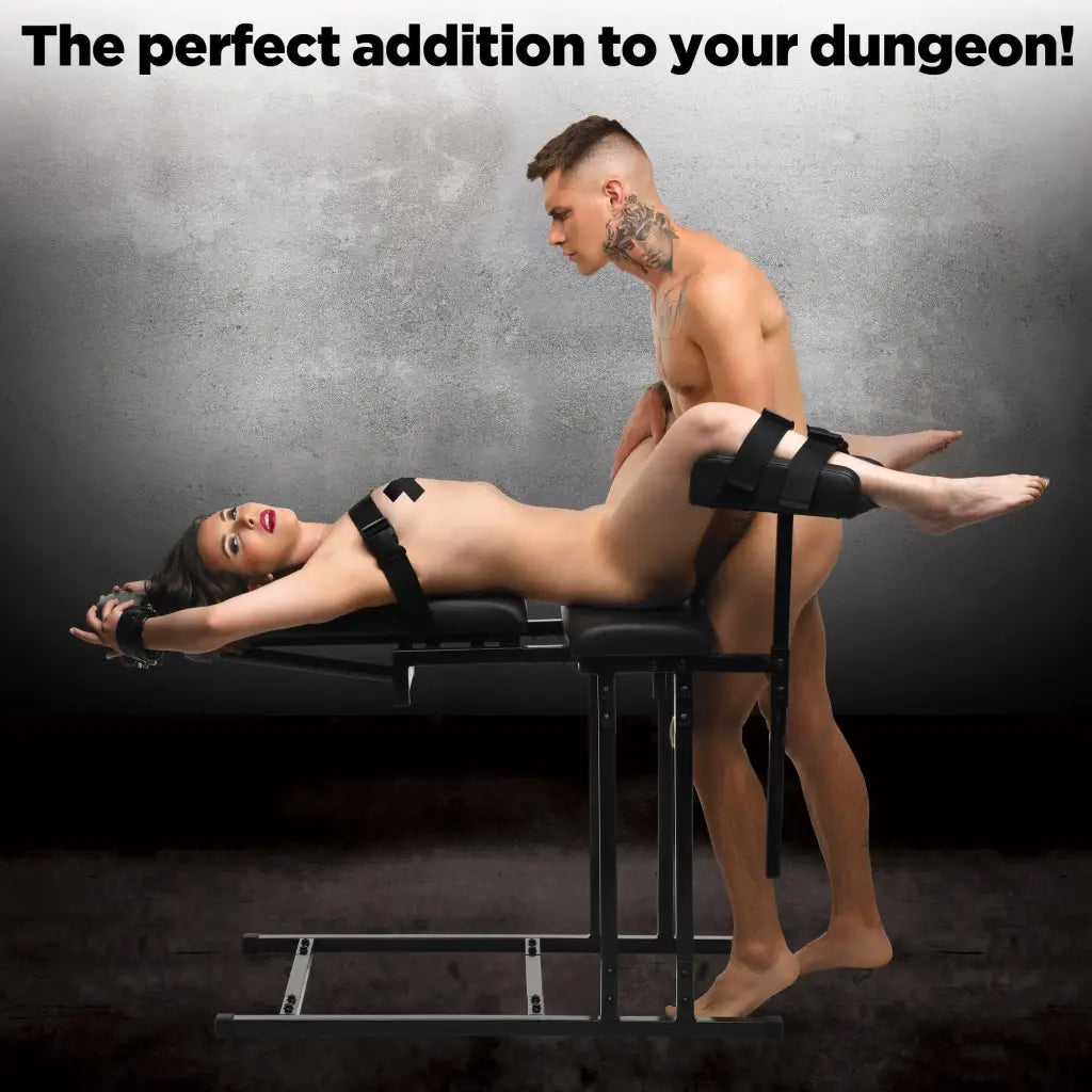 Master Series Dungeon Furniture Obedience Adjustable Bondage Chair at the Haus of Shag