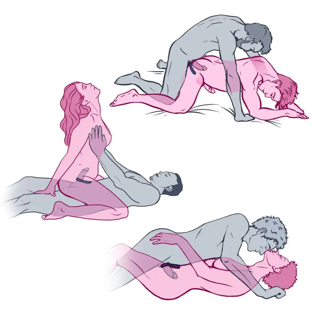 Illustration of sexual positions for OhMiBod BlueMotion NEX|3 cock ring with app control