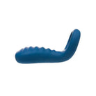 OhMiBod BlueMotion NEX|3 Cock Ring with ridged blue curved plastic design