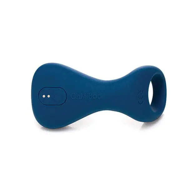 OhMiBod BlueMotion NEX|3 Cock Ring: Blue hourglass design with ’Satisfyer’ embossed