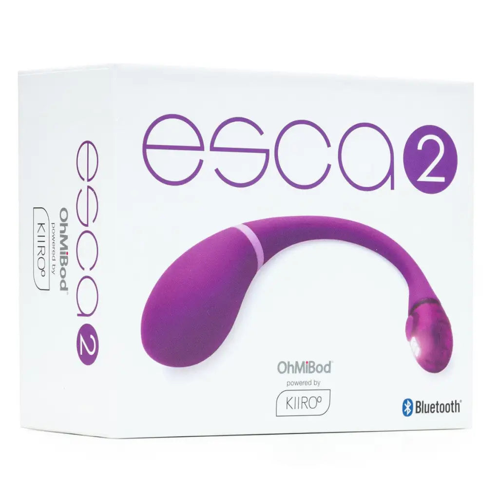 OhMiBod Esca 2 Interactive Bluetooth Internal Vibe - purple curved electronic device for personal use