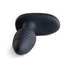 OhMiBod LUMEN Vibrating Plug: Black Silicone, Ribbed Texture, LED Lights, Oval Base